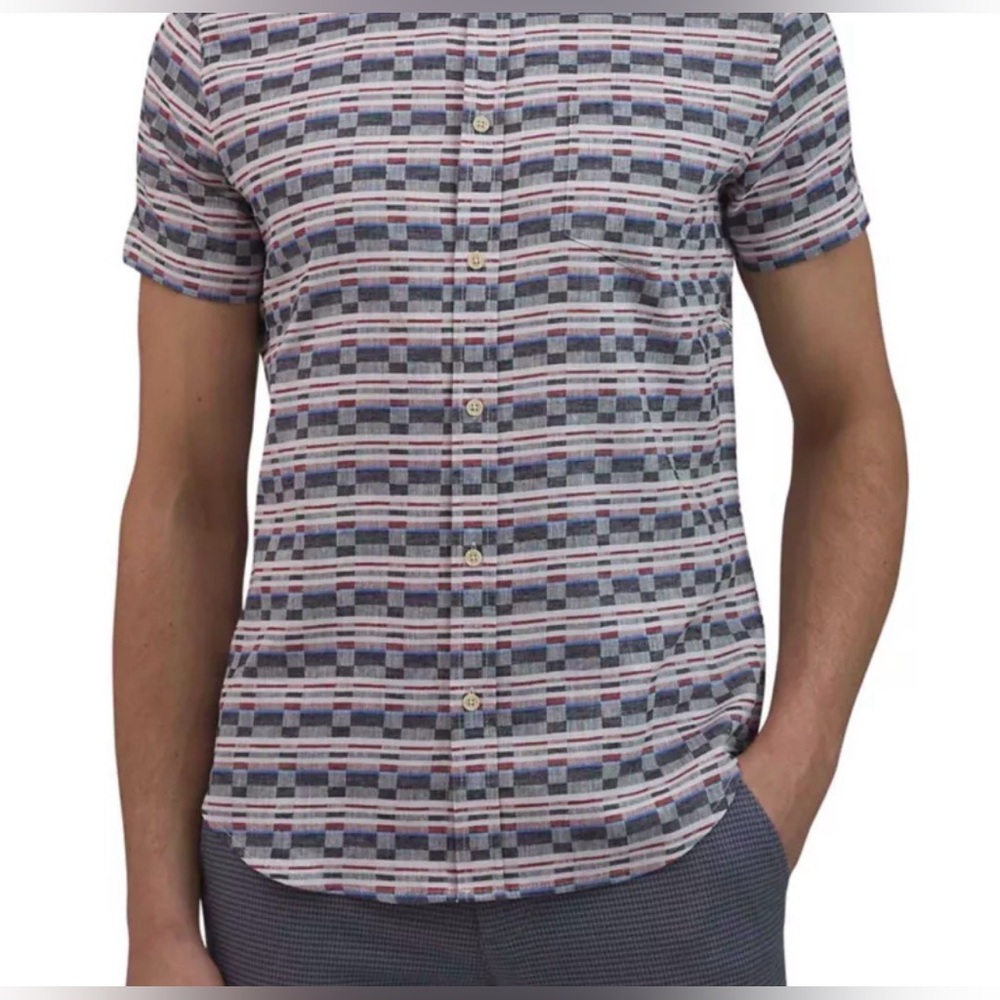 NWT Ben Sherman Men's Check Twill Button Down Shirt-Light Pink-L